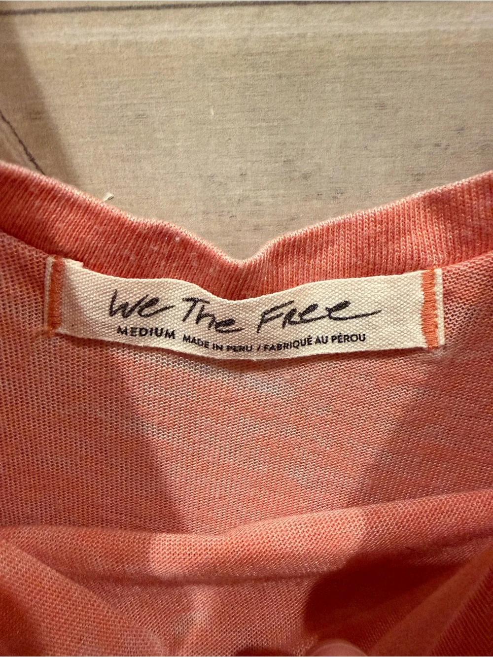 Free People All Mine T Shirt In Apricot Coral Size Medium